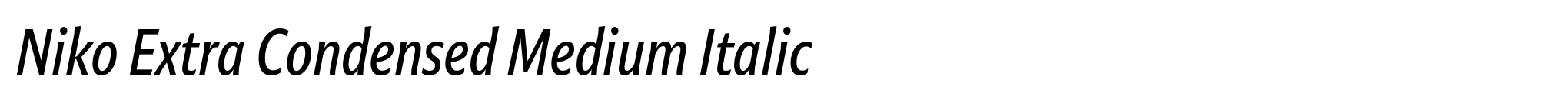 Niko Extra Condensed Medium Italic image